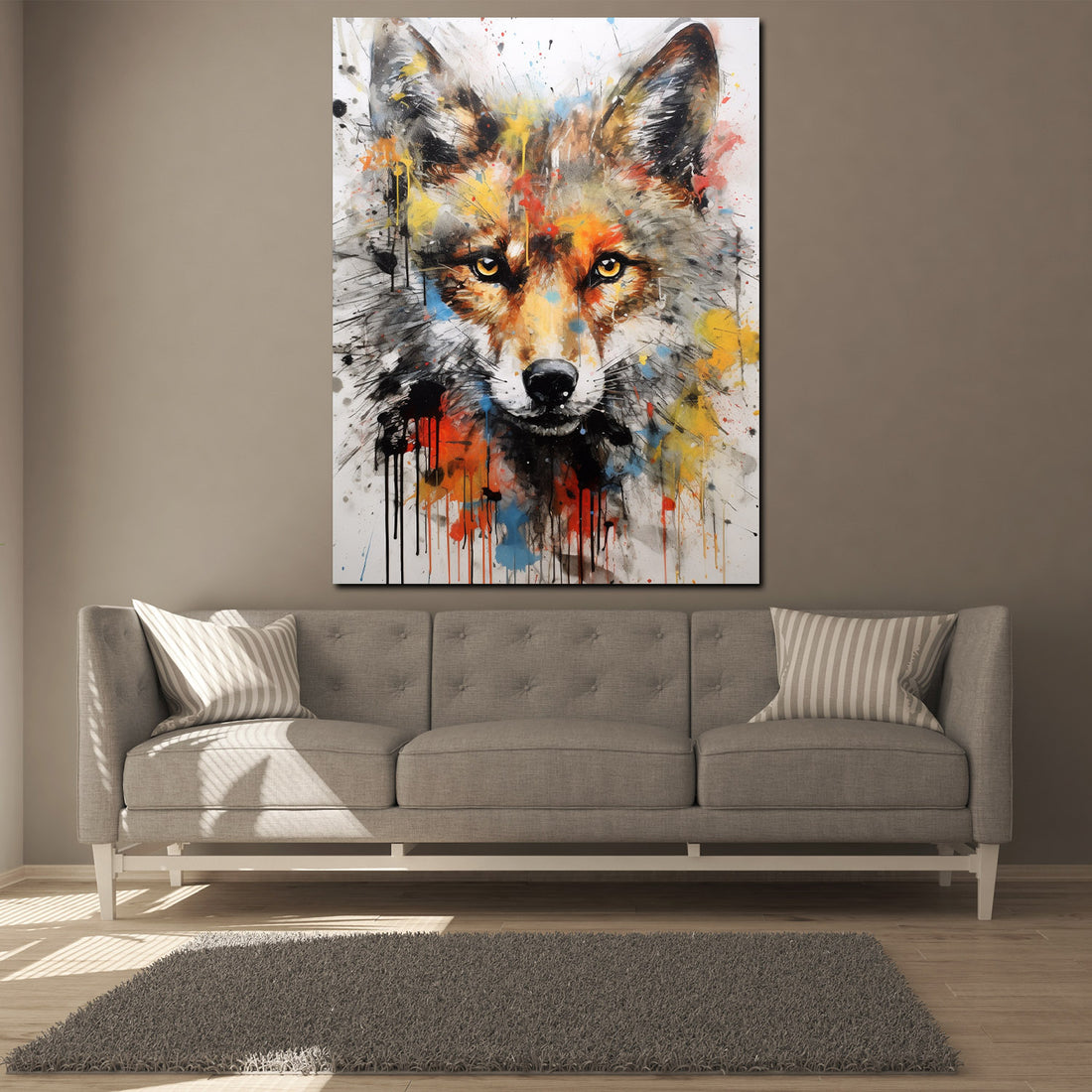 Wandbild Wolf Pop Art abstrakt