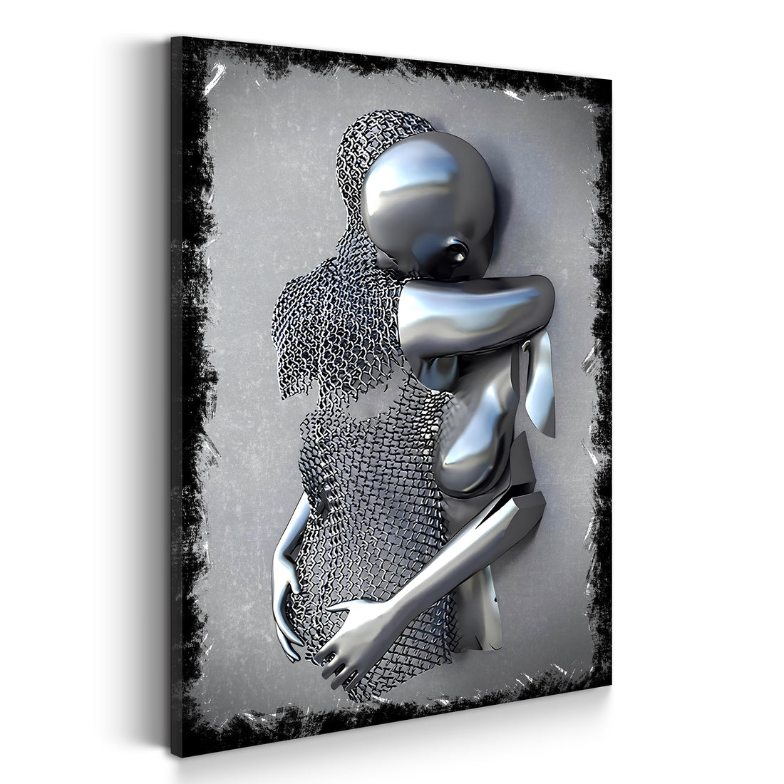 Wandbild abstrakt 3D Metallfigur Two Lovers Metall Wandkunst