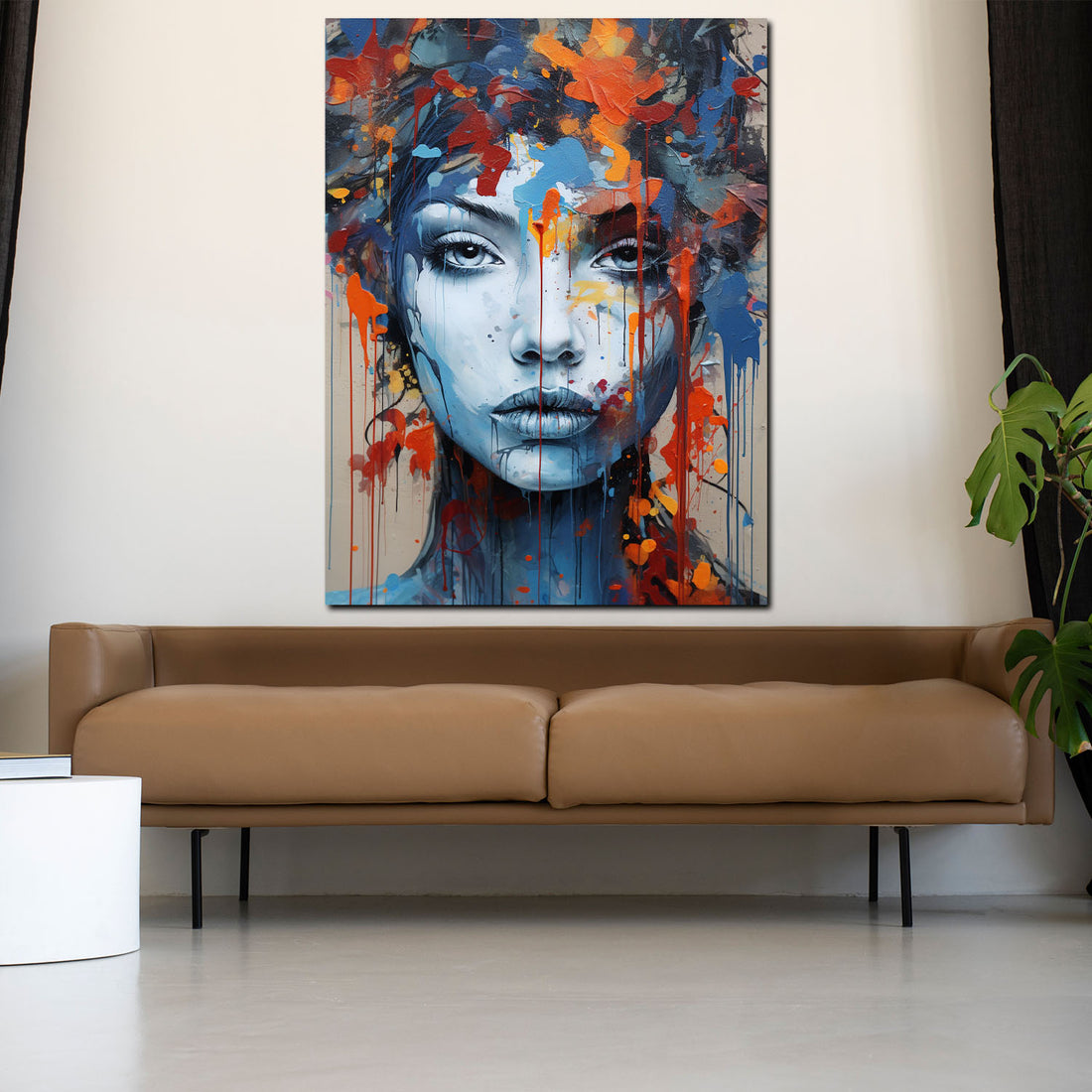 Wandbild abstrakt Beautiful Face Blue Style