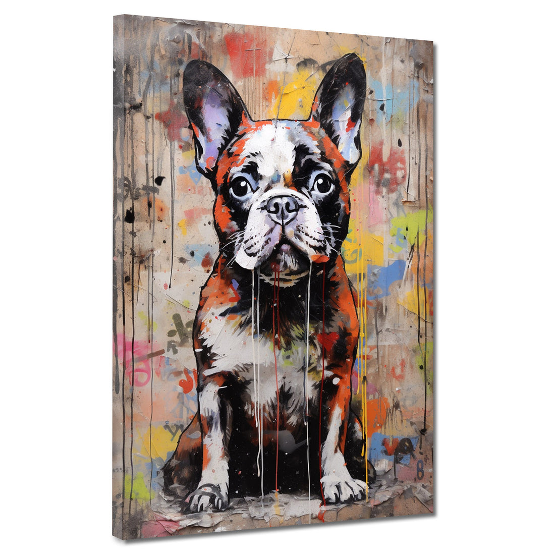 Wandbild abstrakt Französische Bulldogge