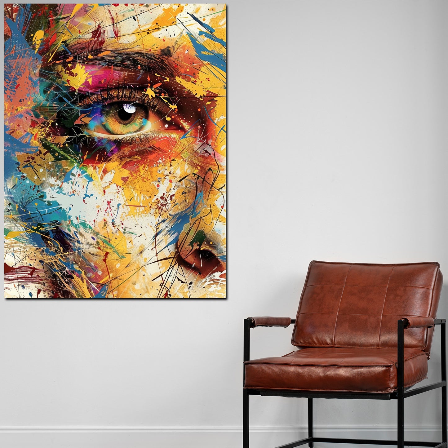 Wandbild abstrakt Gesicht Auge Pop Art modern
