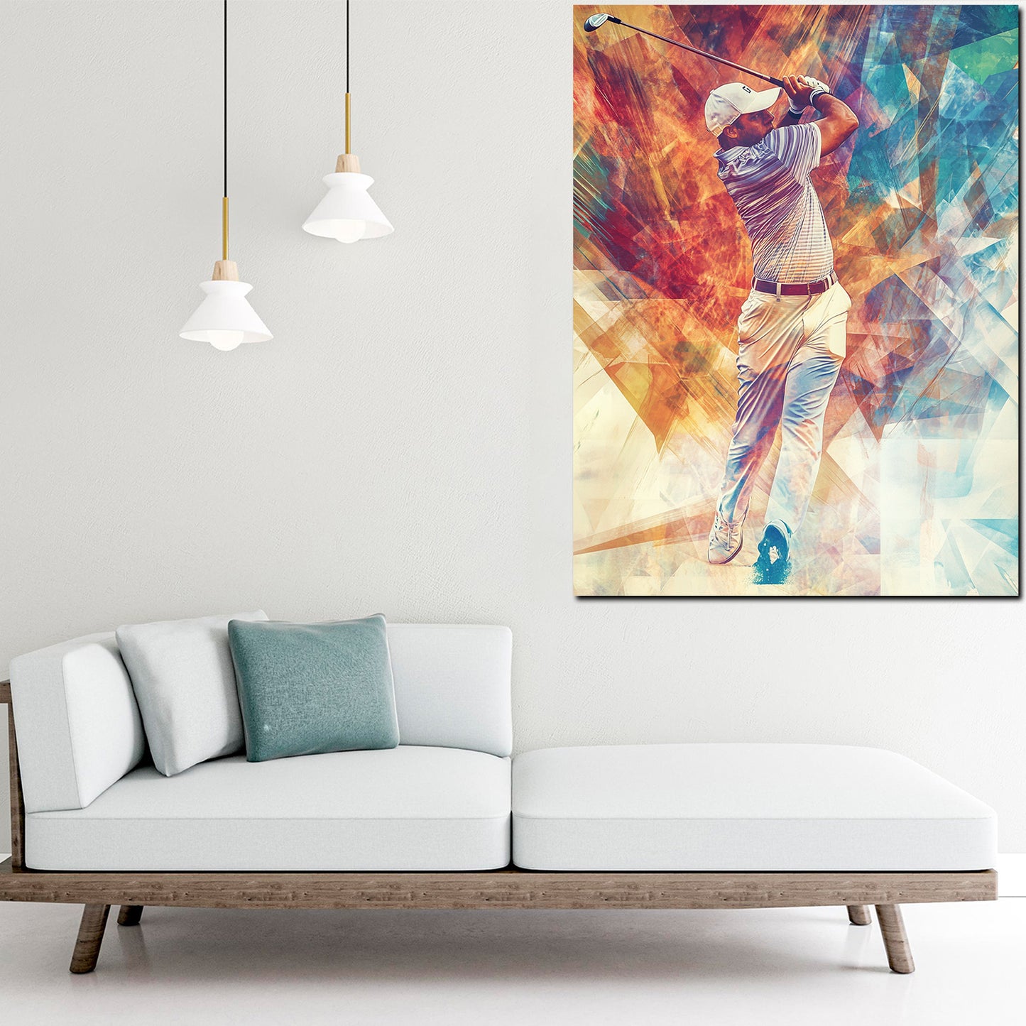 Wandbild abstrakt Golf modern dynamisch bunt
