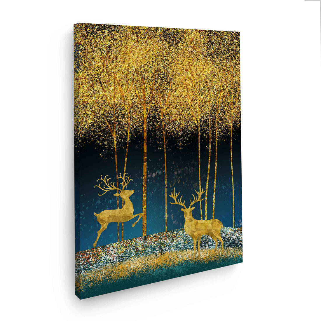 Wandbild abstrakt Hirsche Gold Style