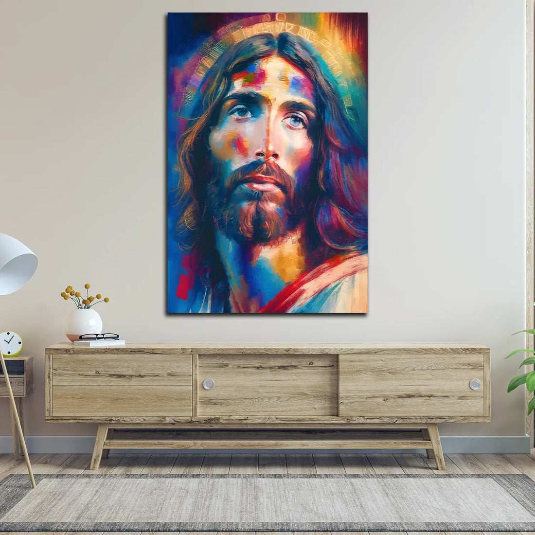Wandbild abstrakt Jesus Christus Paint Style