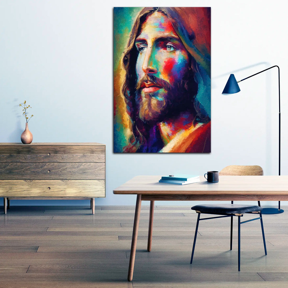 Wandbild abstrakt Jesus Paint Style