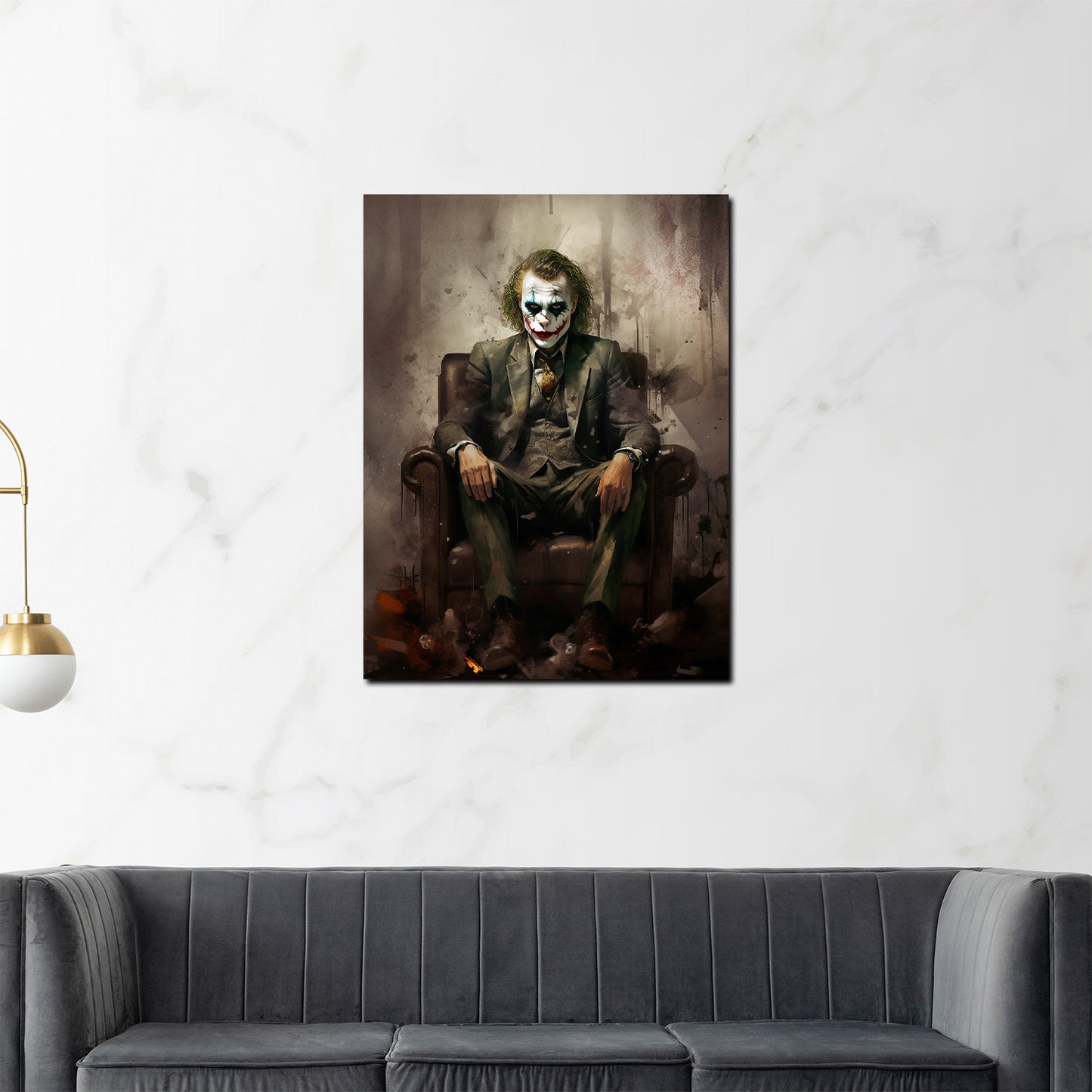 Joker im Anzug Wandbild abstrakt Pop Art