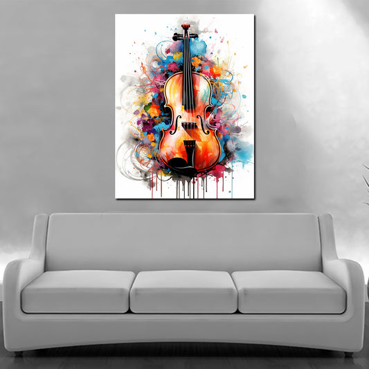 Wandbild abstrakt Kontrabass Colour Splash