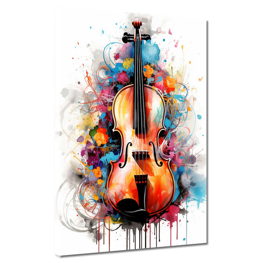 Wandbild abstrakt Kontrabass Colour Splash