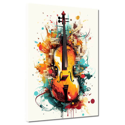 Wandbild abstrakt Kontrabass Colour