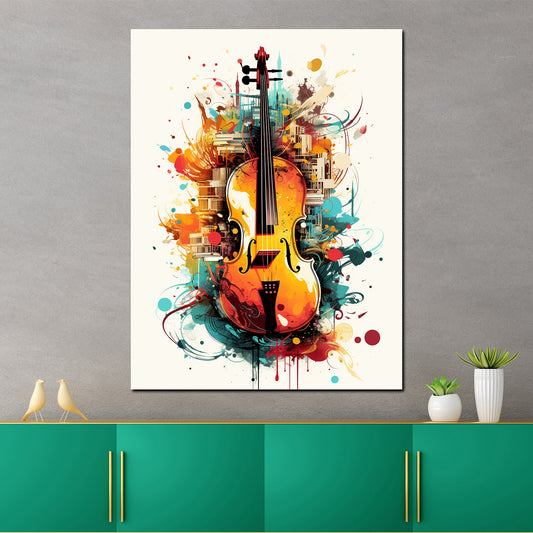 Wandbild abstrakt Kontrabass Colour