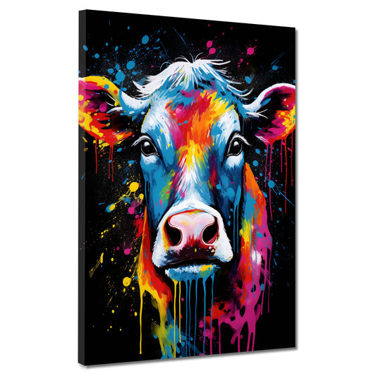 Kuh Pop Art Style Wandbild abstrakt