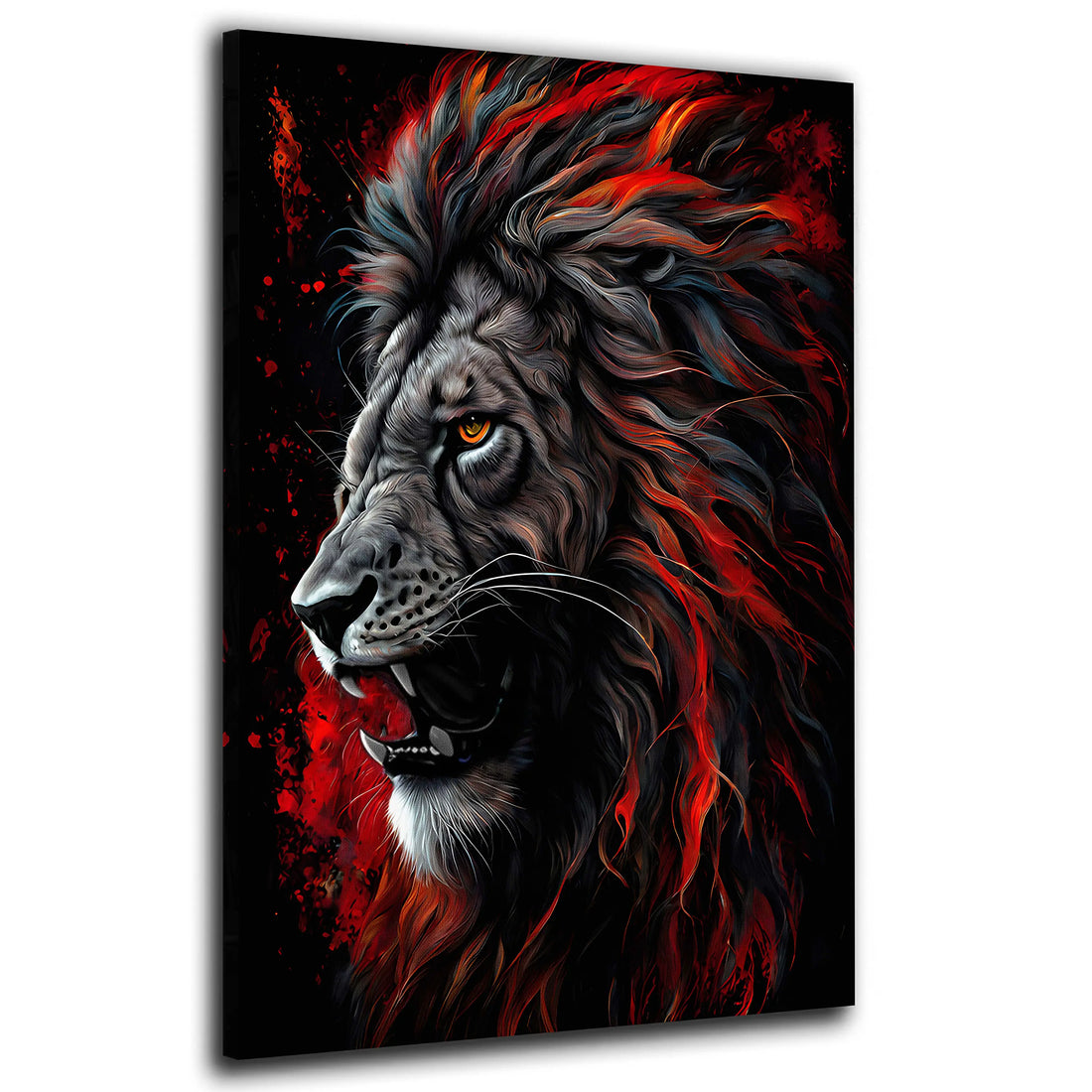 Wandbild abstrakt Löwe Red Style