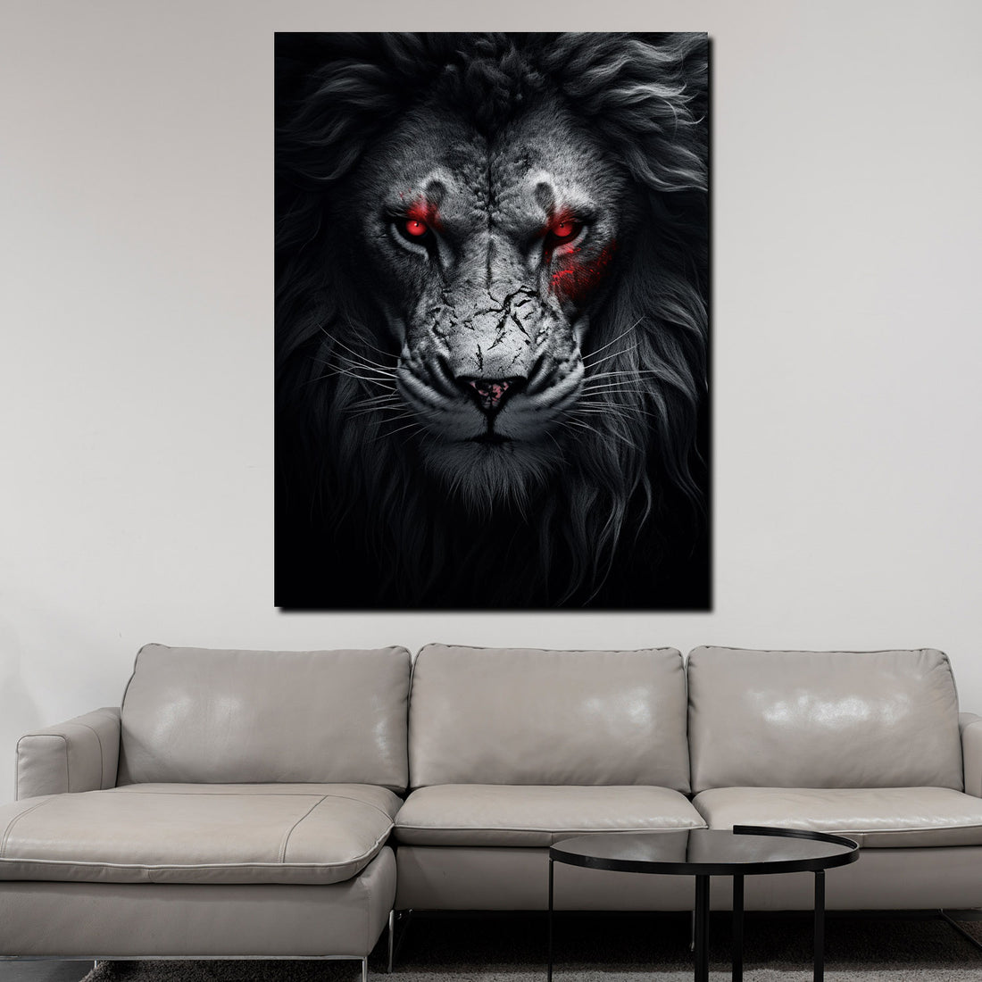 Wandbild abstrakt Löwenkopf Red Style