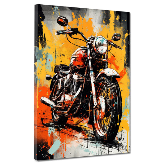 Wandbild abstrakt Motorrad Street Art Style