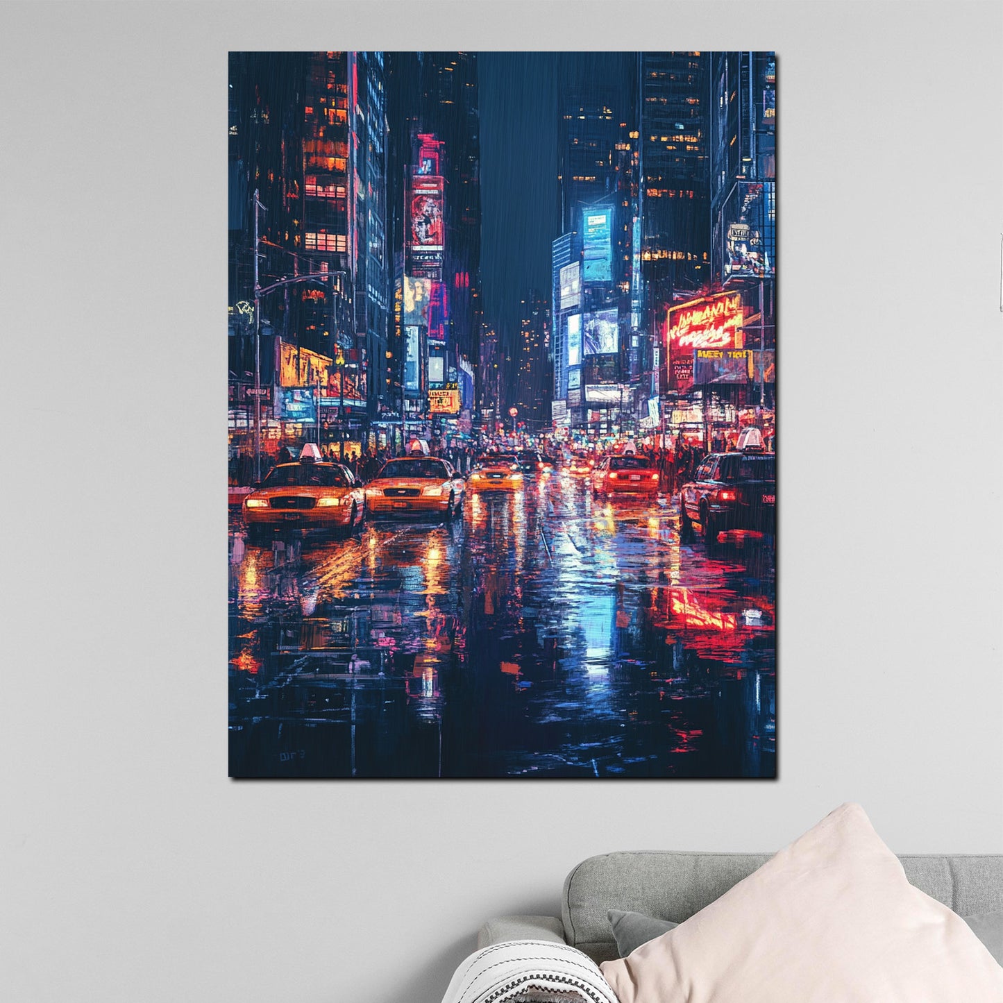 Wandbild abstrakt New York Stadtlichter bei Nacht modern