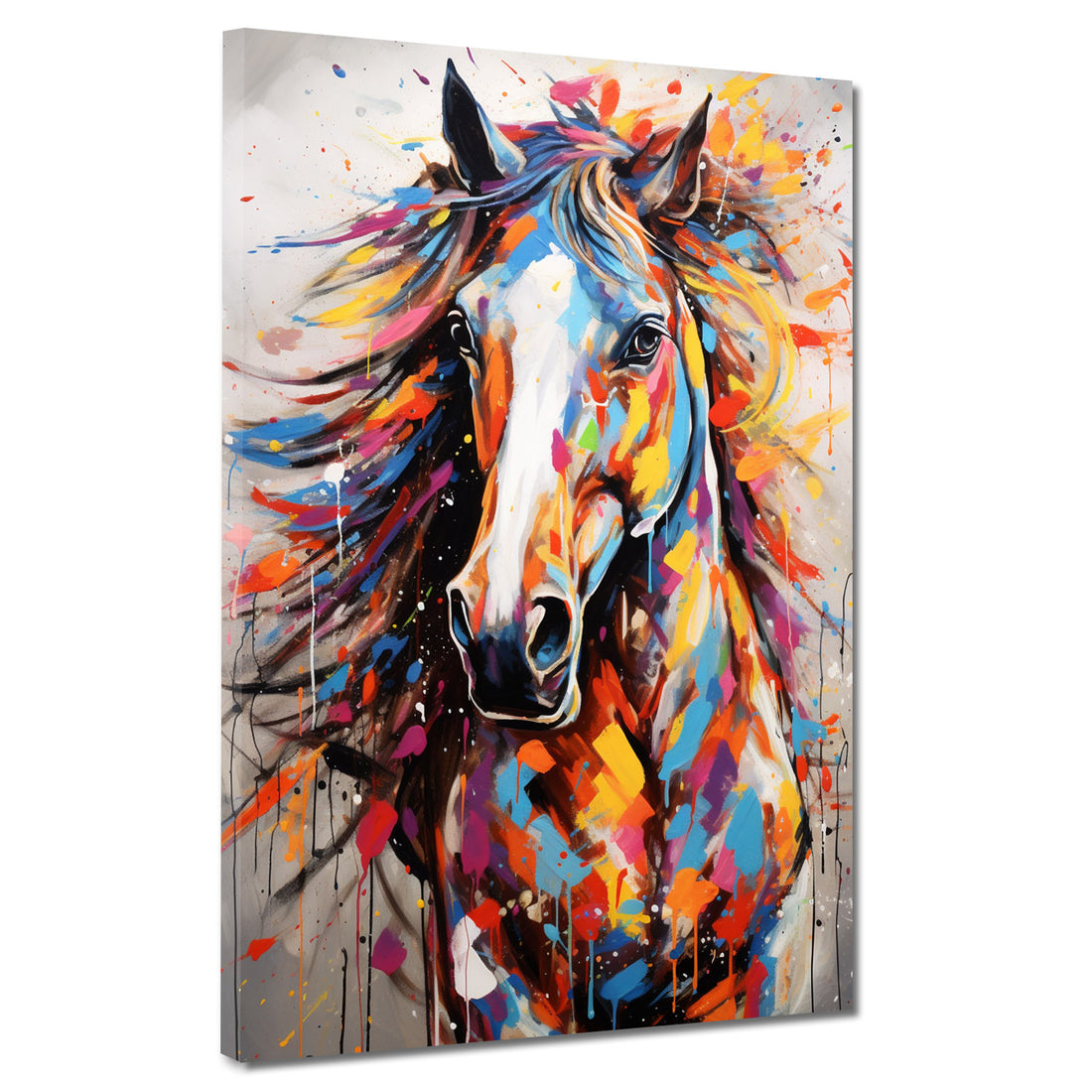 Wandbild abstrakt Pferd Pop Art Colour Style
