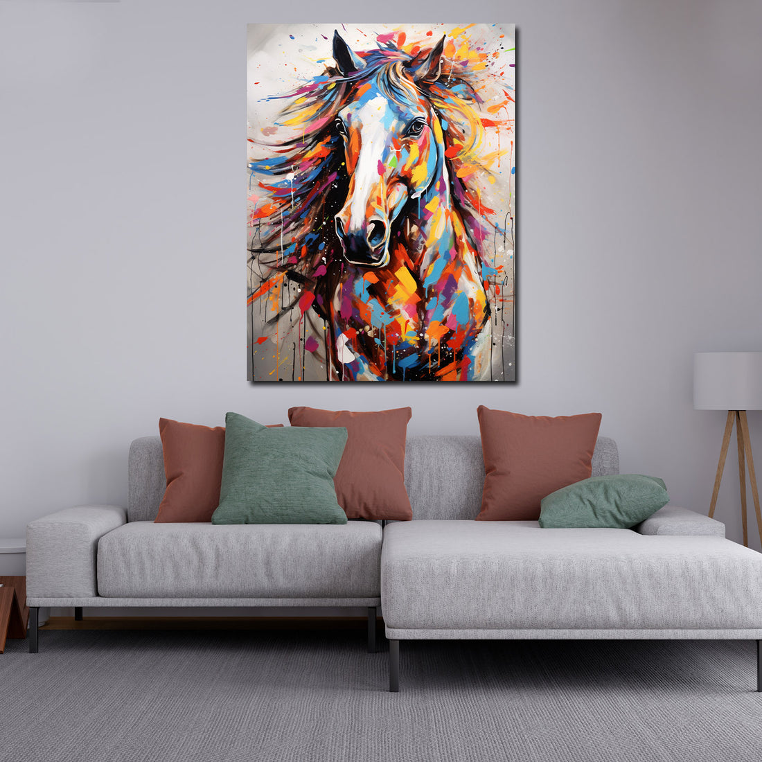 Wandbild abstrakt Pferd Pop Art Colour Style