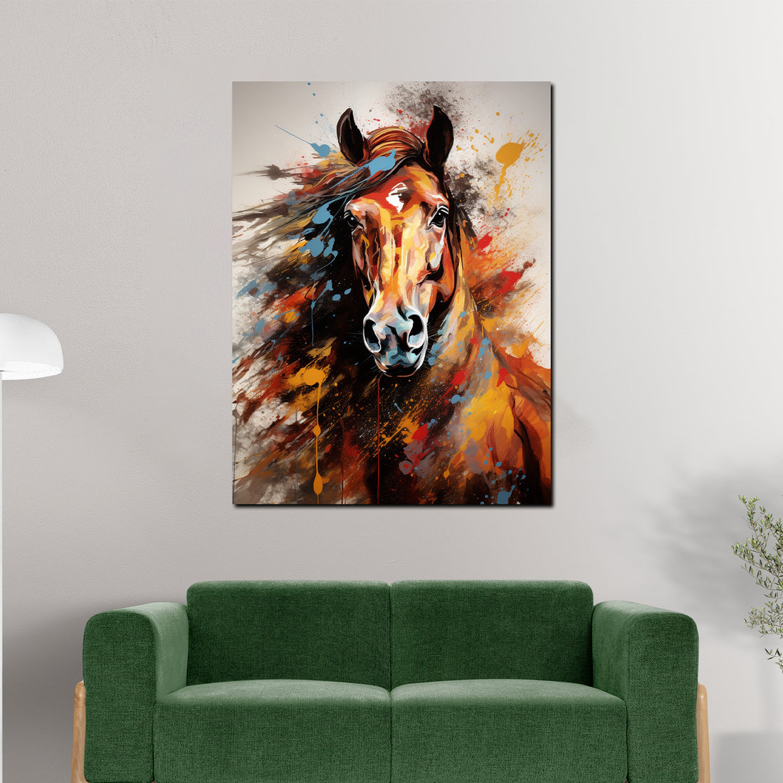 Wandbild abstrakt Pferd frontal Colour Style
