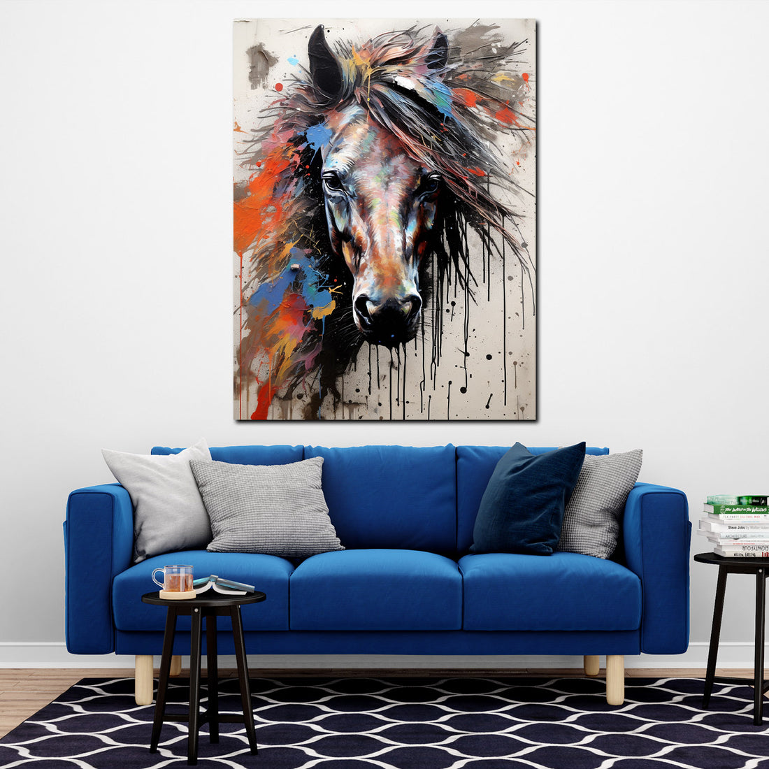 Wandbild abstrakt Pferd frontal Pop Art