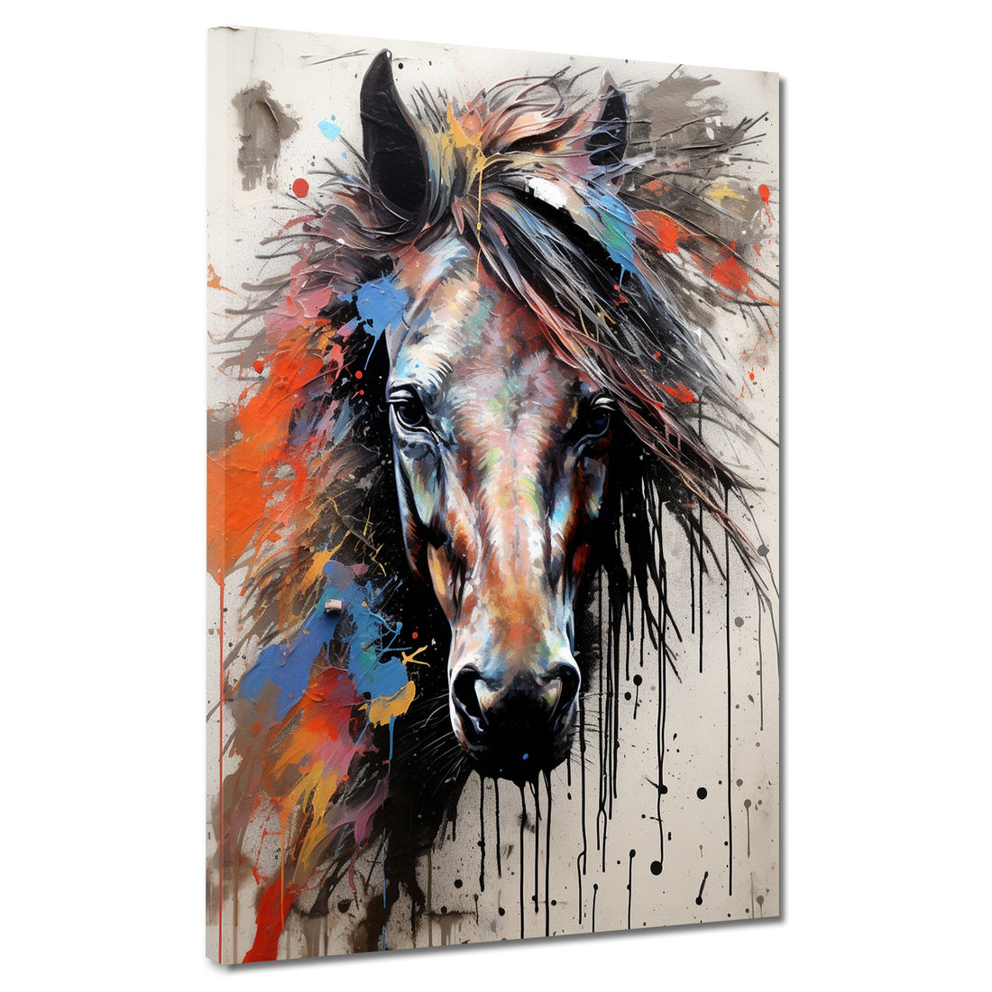Wandbild abstrakt Pferd frontal Pop Art