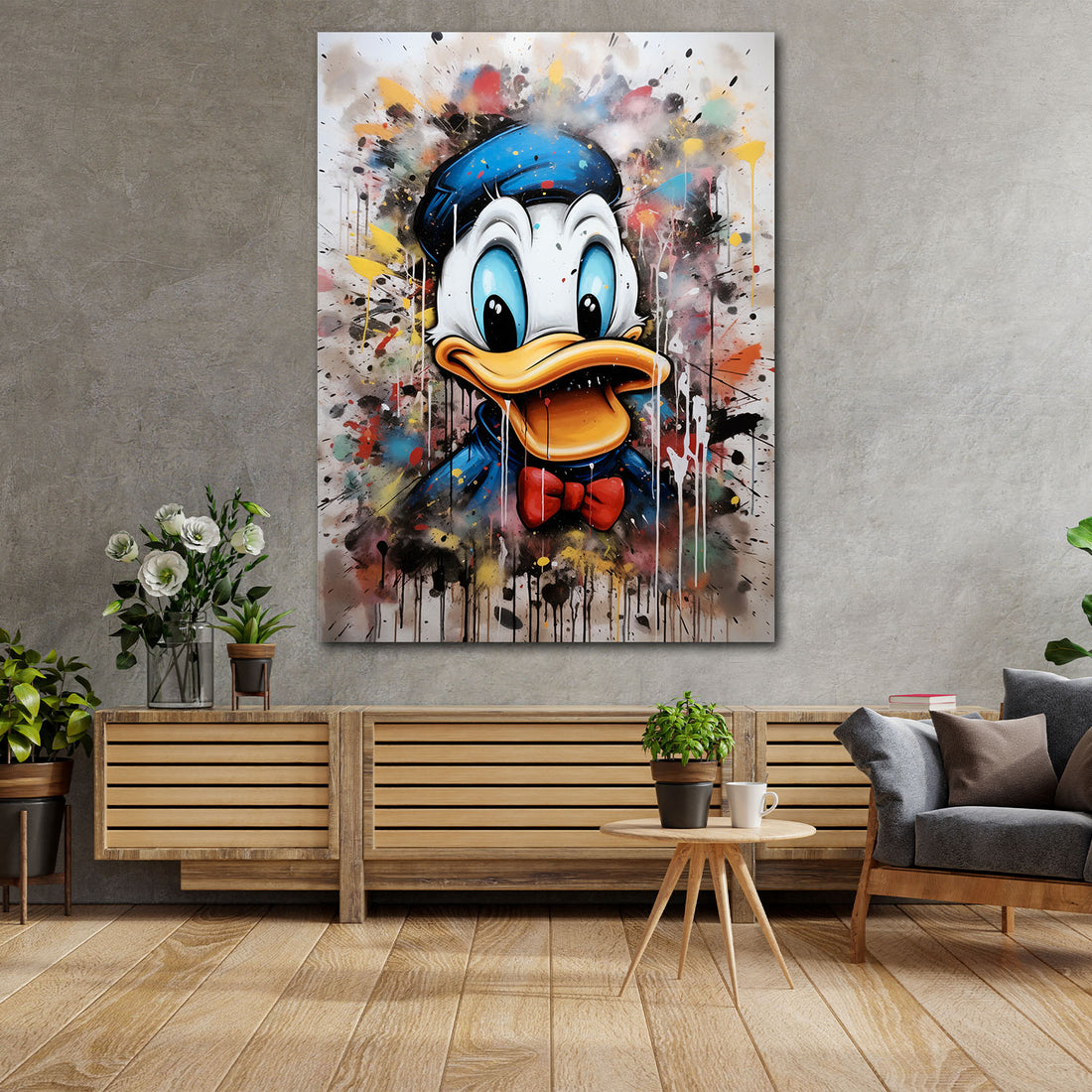 Wandbild abstrakt Pop Art Duck Portrait