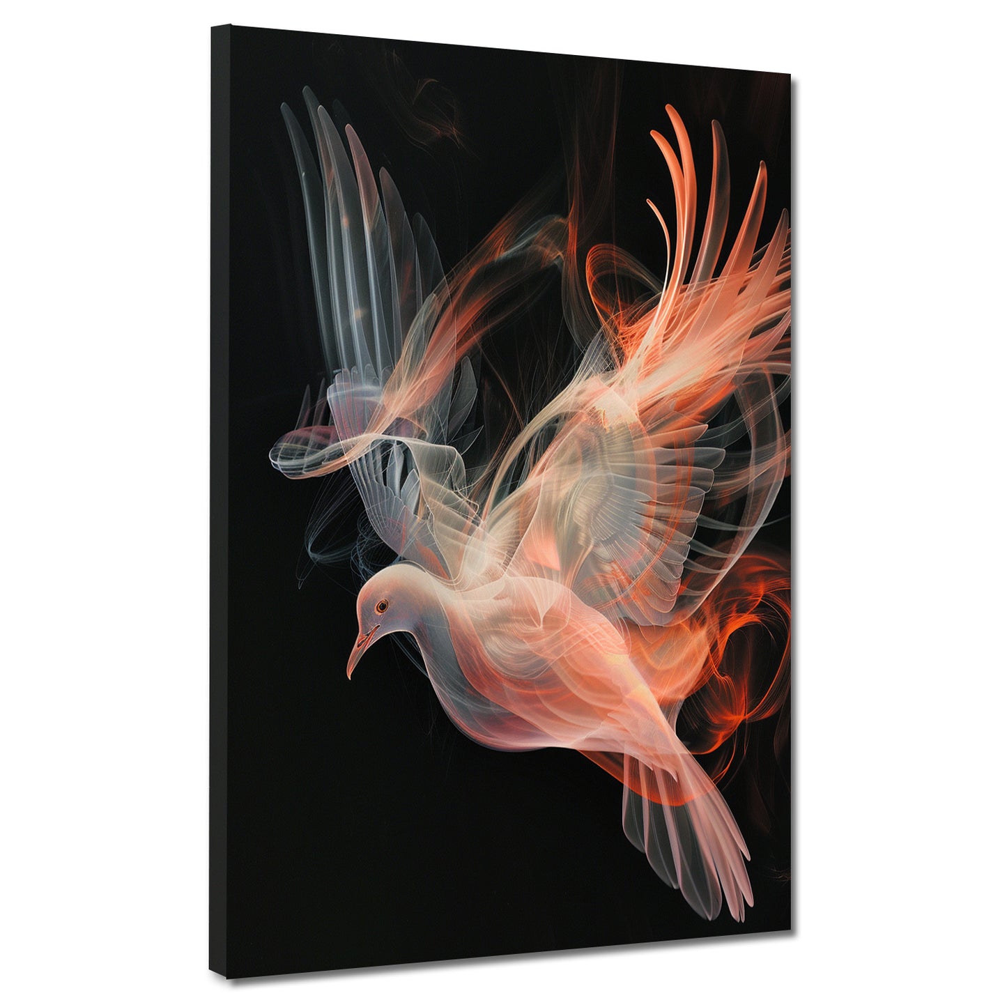 Wandbild abstrakt Taube Lichtspiel Eleganz modern