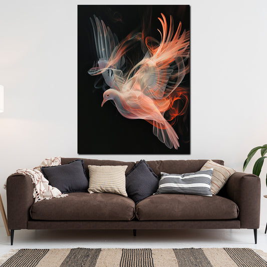Wandbild abstrakt Taube Lichtspiel Eleganz modern