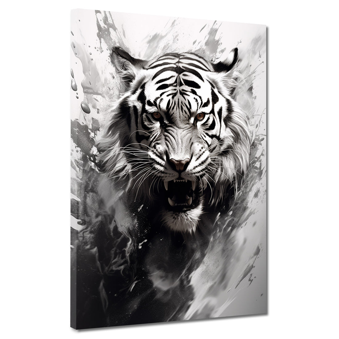 Wandbild abstrakt Tiger schwarz weiß