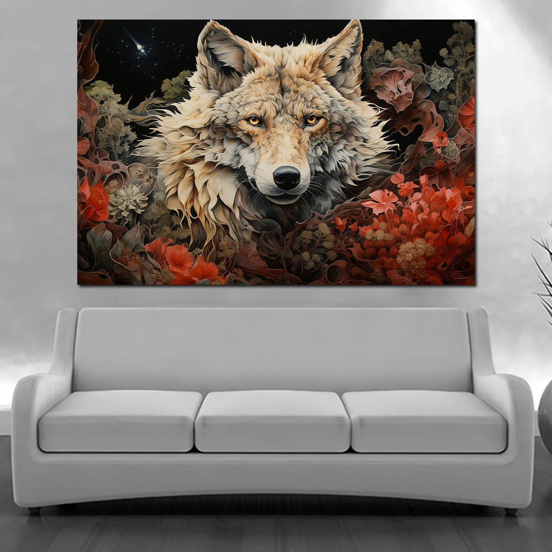 Wandbild abstrakt Wolf