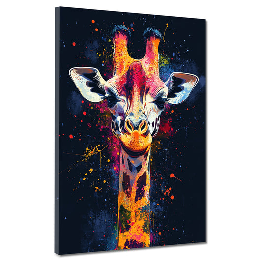 Wandbild Pop Art modern abstrakt farbenfrohe Giraffe