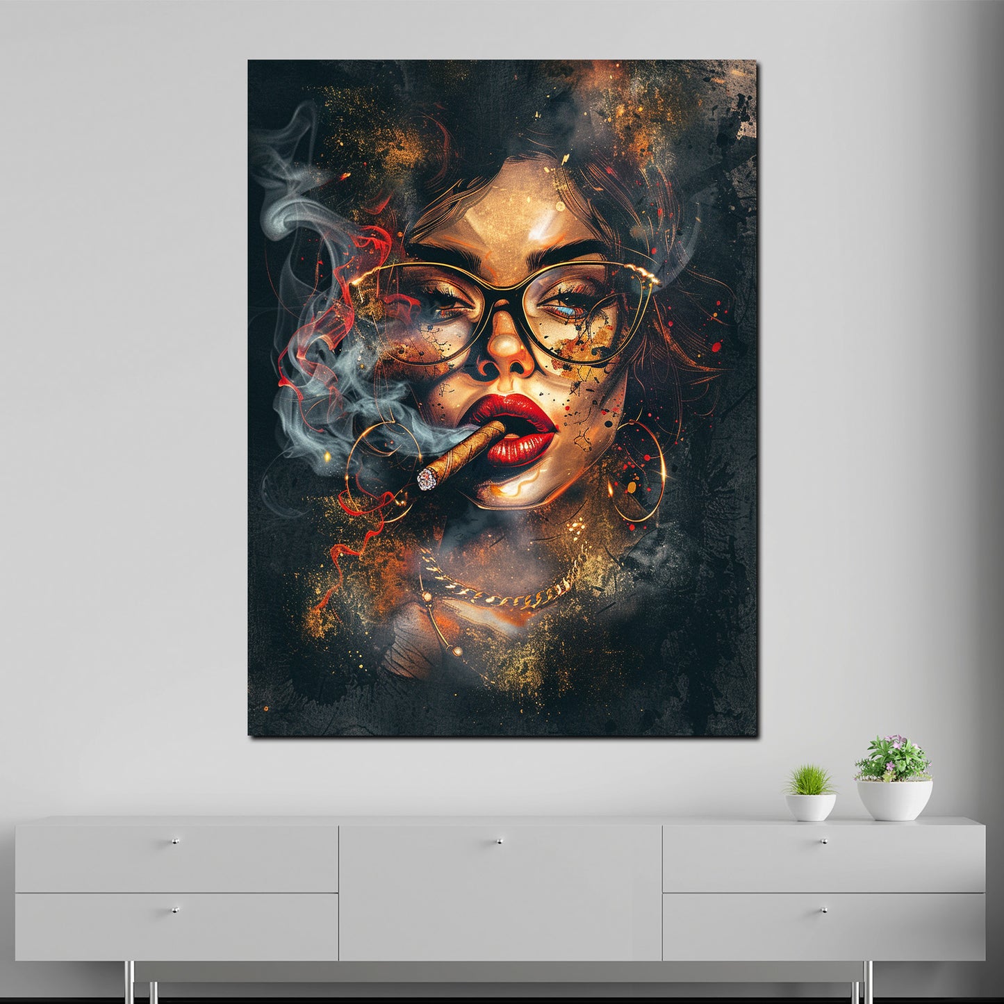Wandbild abstrakt sinnliche Frau Pop Art modern