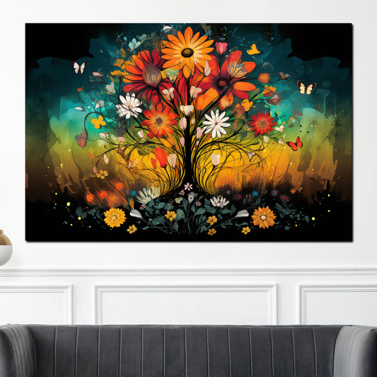 Blumen Wandbild abstrakt