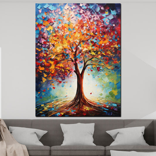Lebensbaum Wandbild abstrakt wunderschöner Baum Painting Style