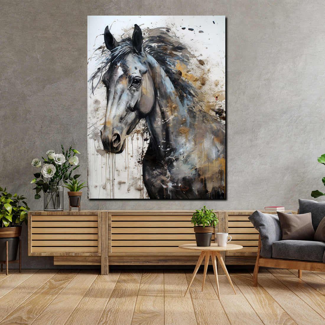Wandbild abstrakt wunderschönes Pferd