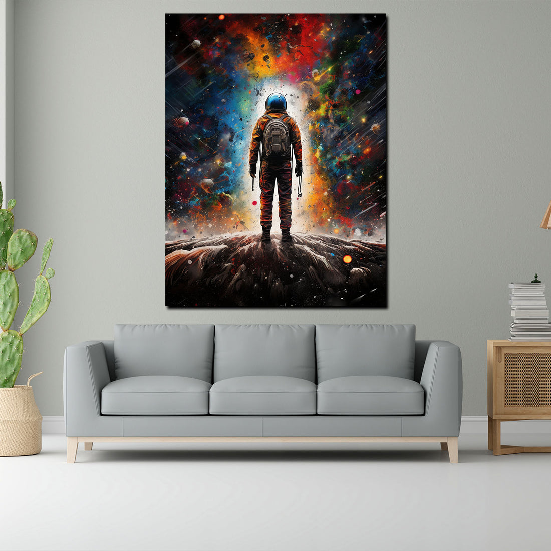 Wandbild abstrakte Kunst Astronaut, Pop Art Galaxie
