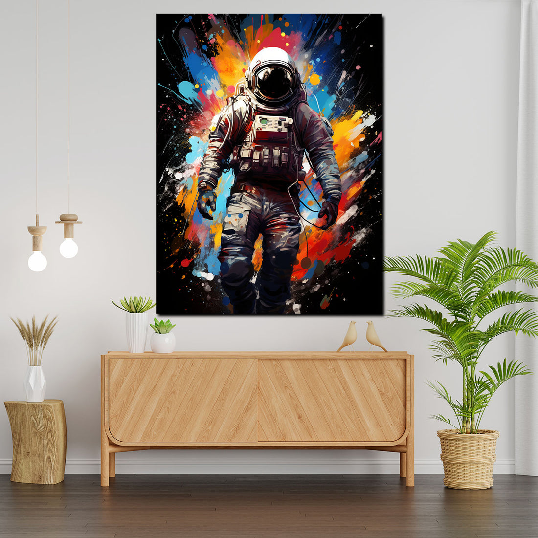 Wandbild abstrakte Kunst Astronaut, Pop Art Splash