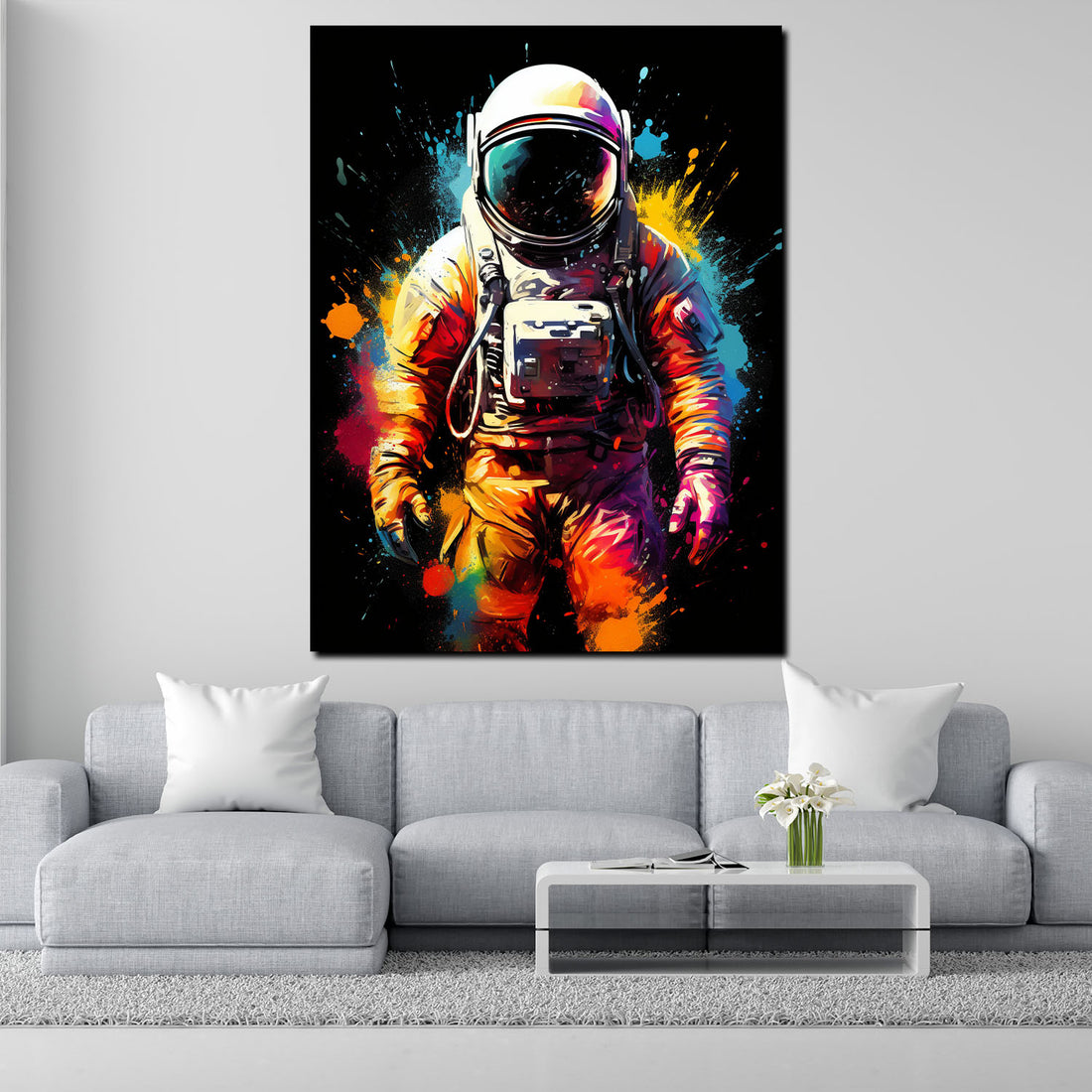 Wandbild abstrakte Kunst Astronaut, Pop Art