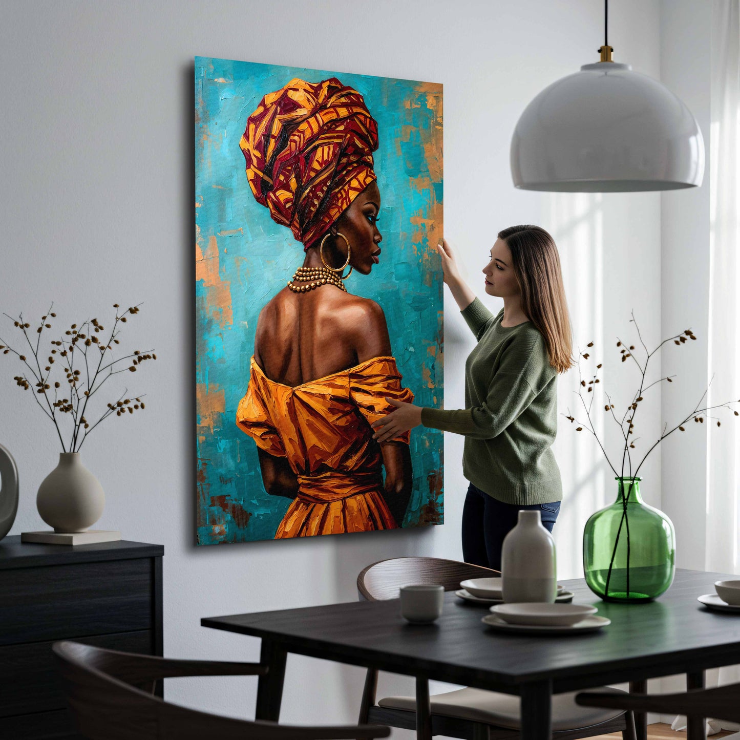Wandbild afrikanische Frau farbenfroh modern