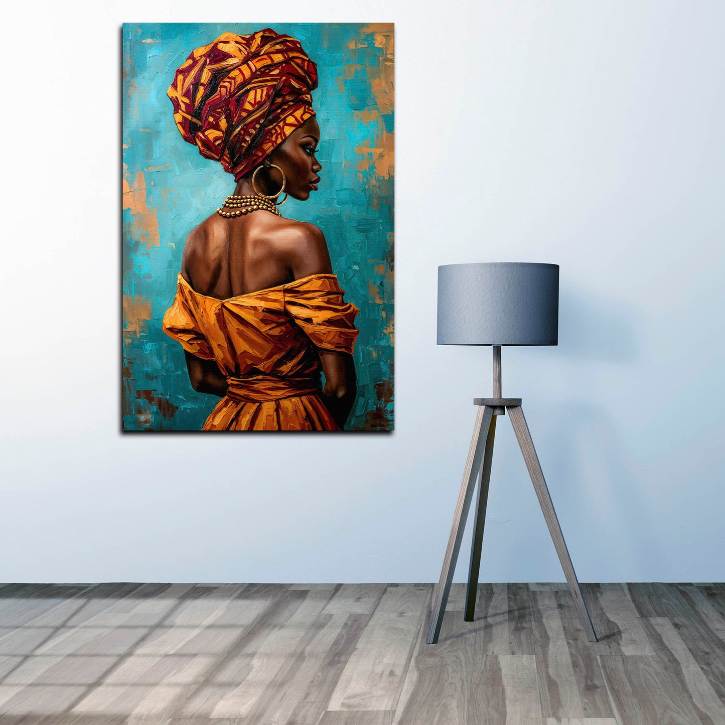 Wandbild afrikanische Frau farbenfroh modern