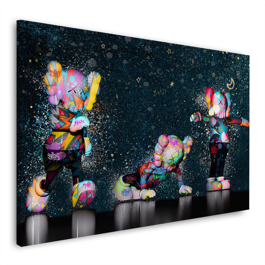 Wandbild bunte Figuren in Graffiti Pop Art Stil