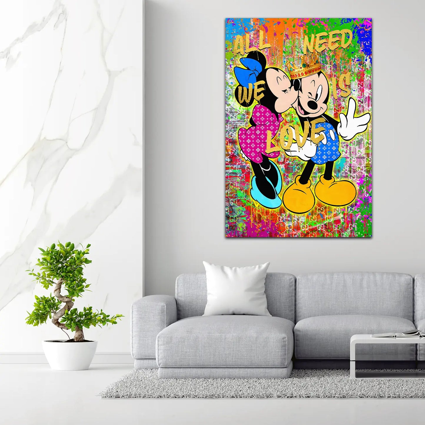 Wandbild King Maus Love Is All We Need Pop Art