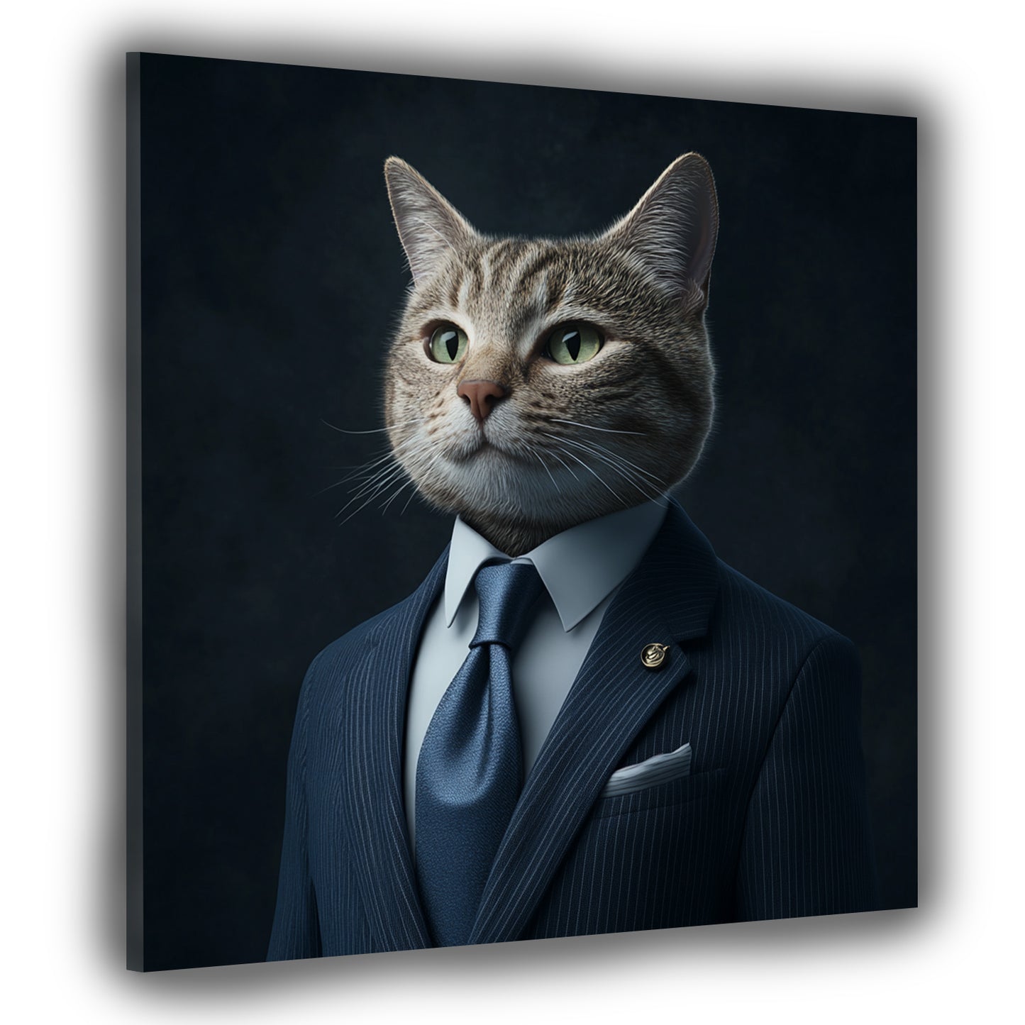 Wandbild stilvolle Katze im Anzug Business Eleganz Erfolg modern