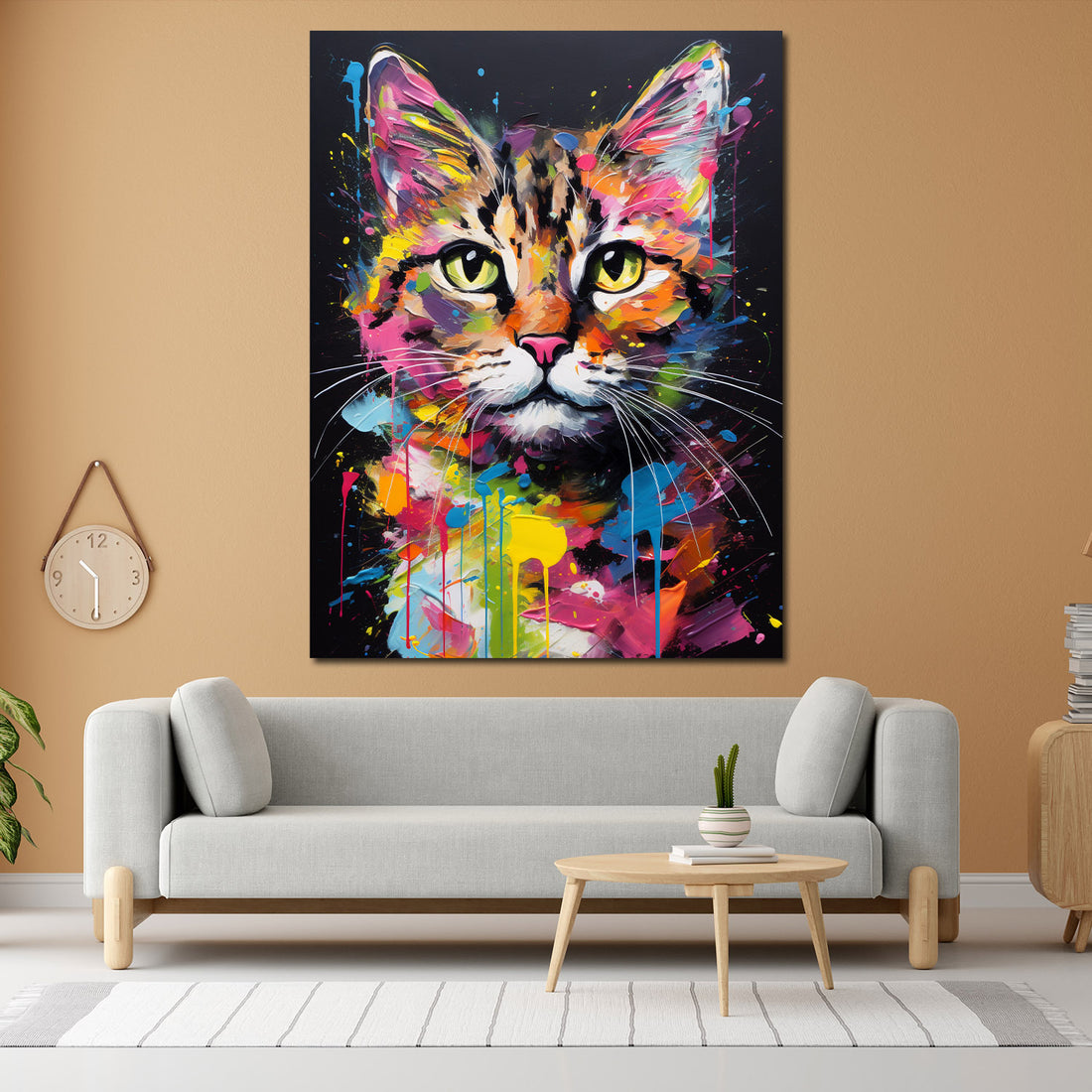 Wandbild wunderschön mit Katze Colour Style