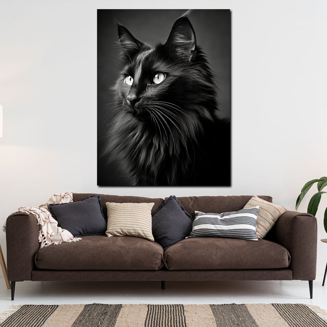 Wandbild wunderschön mit schwarze Katze