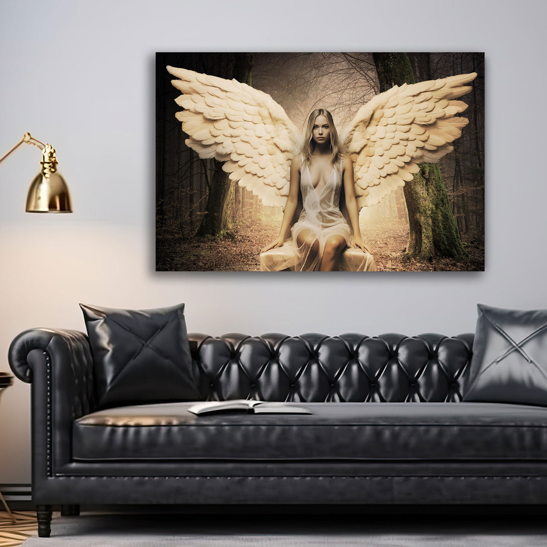Wandbild wunderschöne Frau als Engel mit Flügel
