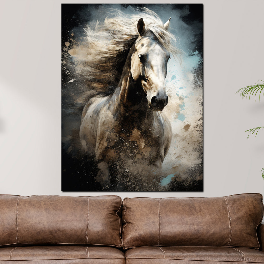 Wandbild wunderschönes weißes Pferd