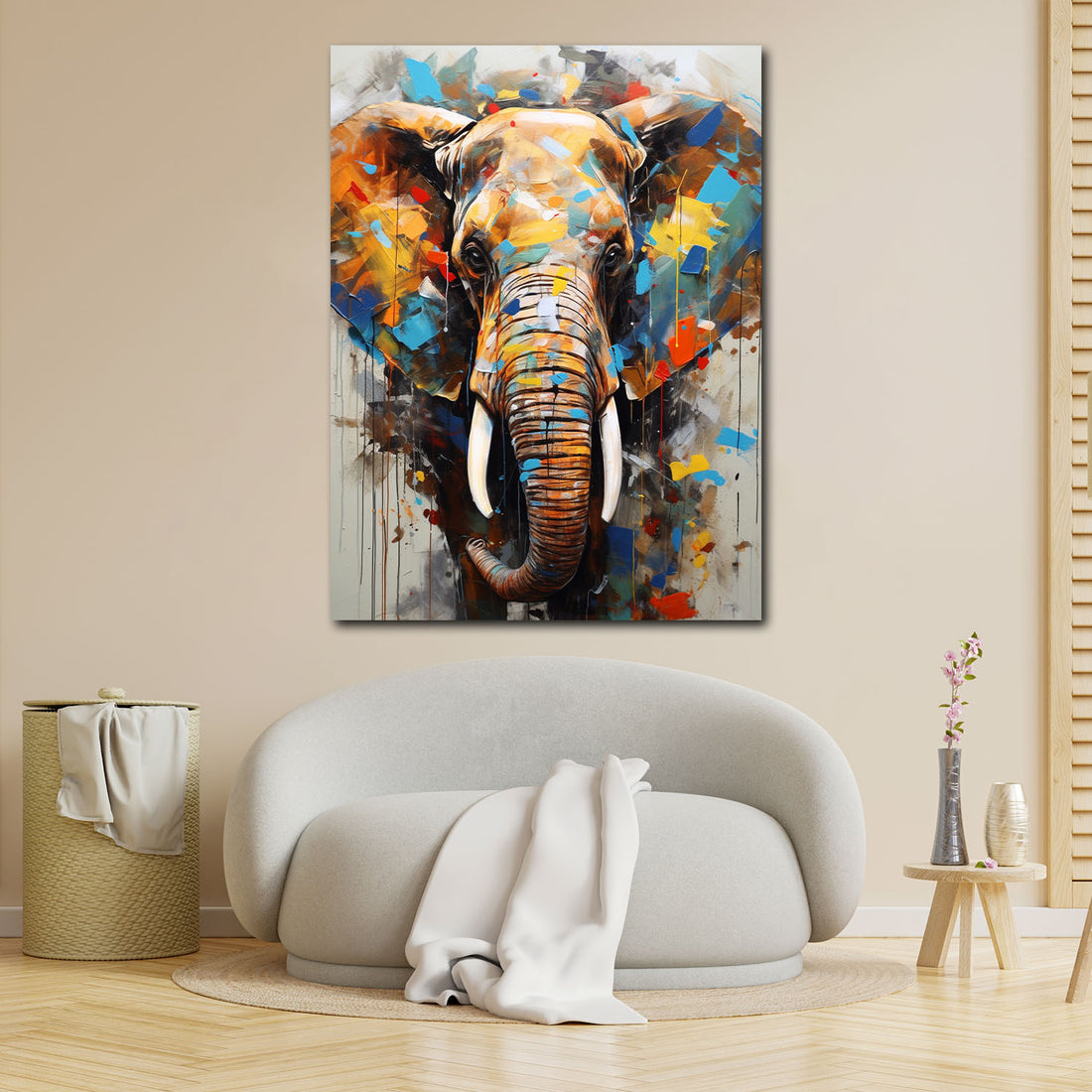 Wandbild Elefant abstrakt
