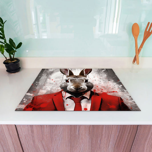 Abstrakt Hase Pop Art Herdabdeckplatte Induktionsschutz für Ceranfeld & Küche Deko