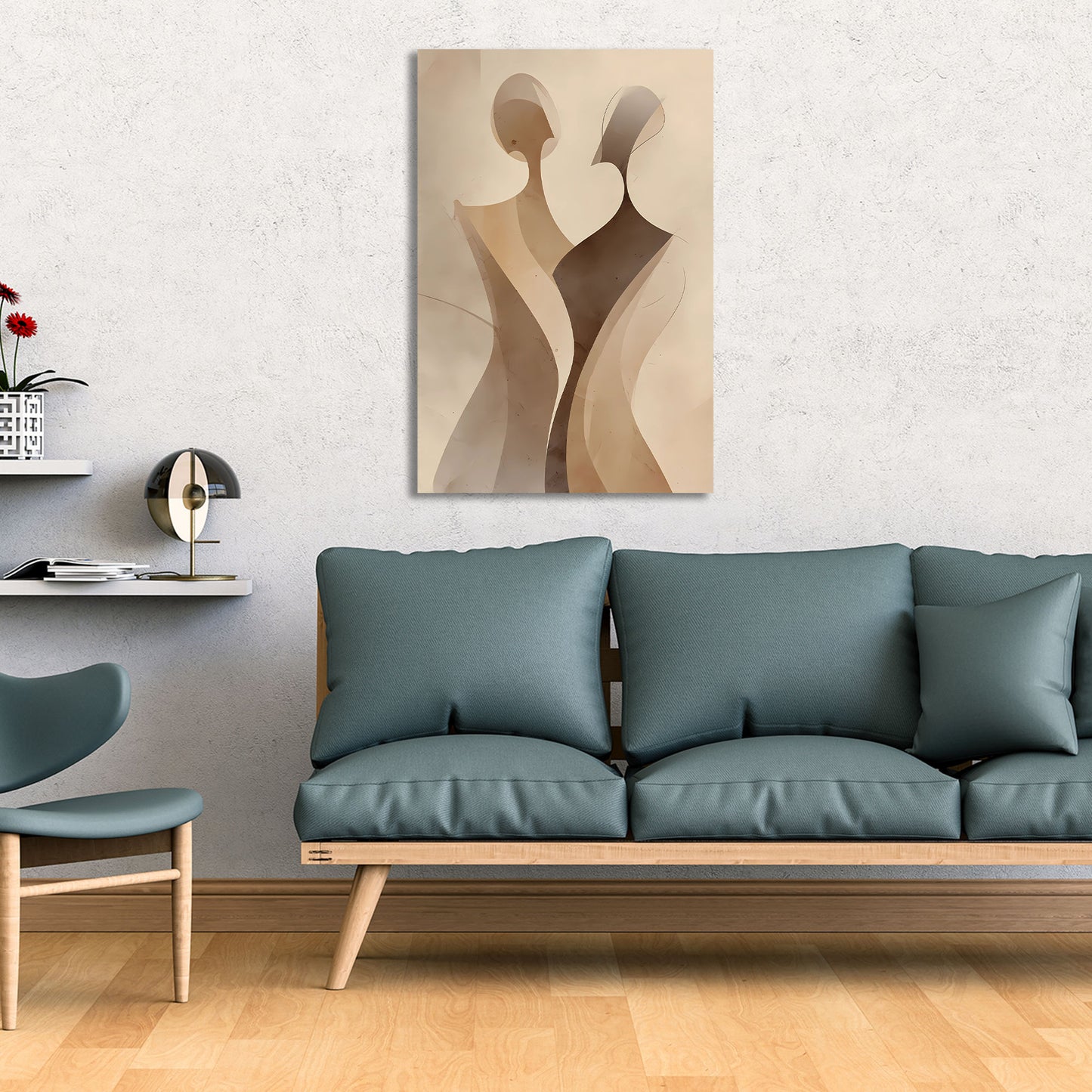 Abstrakt Figuren Silhouetten Braun Töne Wandbild