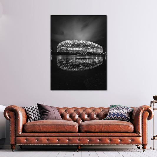Allianz Arena München schwarz weiß Wandbild